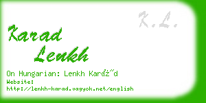 karad lenkh business card